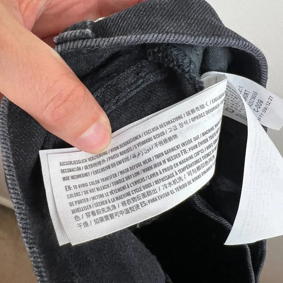 Abercrombie & Fitch Dad High Rise Jeans Size 0/25 Short Black Criss Cross Waist - Picture 10 of 10